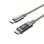 Choetech XCC-1068 PD 60W USB-C - USB-C kábel kijelzővel 1.2 m - Zöld