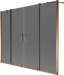 Mexen Velar Duo kétszárnyú fürdőkád-paraván, tolóajtós, 170 x 150 cm, grafit, rózsaarany - 896-170-000-42-60