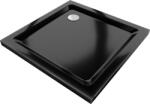 Mexen Flat slim négyzet alakú zuhanytálca 70 x 70 cm, fekete, króm szifon - 40707070