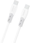 Dudao L25SC 60W USB-C - USB-C kábel puha szilikonfonattal 1m - fehér