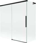 Mexen Rox L 2-szárnyú toló kádparaván 150 + 70 x 150 cm, átlátszó, fekete - 8C9L-150-070-70-00