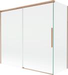 Mexen Rox 2-paneles toló fürdőszobai paraván 170 + 80 x 150 cm, áttetsző, csiszolt réz - 8C9-170-080-65-00