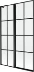 Mexen Mist L kádparaván 2-szárnyú bal 110 x 150 cm, fekete rács, fekete - 8A9L-110-011-70-77-L