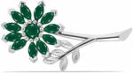  Ezüst Bross Zöld Kalcedonittal, Y65693