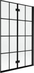 Mexen Mist 2-szárnyú jobbos zuhanyparaván 110 x 150 cm, fekete rács, fekete - 8A9-110-002-70-77-P