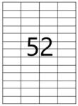 CDRmarket Etichete autoadezive 52, 5 x 21, 2 mm, 52 de etichete, A4, 100 de coli (R0ECO.0302A)
