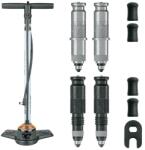 SKS Germany Air X-Plorer Clik Valve Edition 10.0 acél műhelypumpa, Clik Valve szelepátalakító szett, SCV, 10 bar, fekete-kék