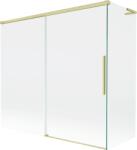 Mexen Rox L kétszárnyú kádparaván, eltolható 170 + 80 x 150 cm, átlátszó, arany kefe - 8C9L-170-080-55-00