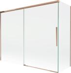 Mexen Rox fürdőkád paraván, 2 szárnyú, tolóajtós, 190 + 80 x 150 cm, átlátszó, rózsaarany - 8C9-190-080-60-00