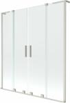 Mexen Velar L Duo kétszárnyú, toló fürdőkád paraván 160 x 150 cm, átlátszó, polírozott nikkel - 896-160-003-02-97