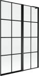 Mexen Mist L kádparaván 2 szárnyú jobbos 120 x 150 cm, fekete rács, fekete - 8A9L-120-011-70-77-P