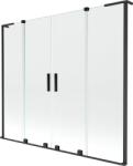Mexen Velar L Duo kádparaván 2-szárnyú tolóajtóval 170 x 150 cm, átlátszó, fekete - 896-170-003-02-70