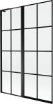 Mexen Mist L kádparaván, 2-szárnyú bal oldali 120 x 150 cm, fekete rács, fekete - 8A9L-120-011-70-77-L