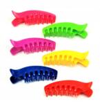  Hajpofa csat Színes neon fényes 7 cm 6 db (0129-36)