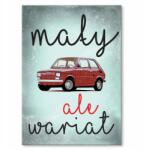 SteelPoster Fém poszter Kis őrült Fiat 126P Tábla Tepsi 42 x 59, 4 cm +ajándék (plakat dekoracyjny, metalowa tablica, szyld)