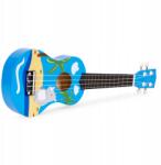 ECOTOYS Gyerek ukulele fa gitár 4 húros nejlon pengető, kék (MF019H)