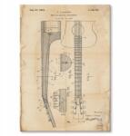 SteelPoster Fém poszter Guitar instrument Retro Tábla Tepsi 42 x 59, 4 cm +ajándék (plakat dekoracyjny, metalowa tablica, szyld)