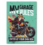 SteelPoster Fém poszter my garage fox Tábla 30 x 42 cm +ajándék (plakat dekoracyjny, metalowa tablica, szyld)