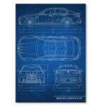SteelPoster Fém poszter Bmw M3 Competition Tech Tábla 30 x 42 cm +ajándék (plakat dekoracyjny, metalowa tablica, szyld)