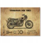 SteelPoster Fém poszter Yamaha Xs 750 Tábla 30 x 42 cm +ajándék (plakat dekoracyjny, metalowa tablica, szyld)