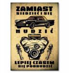 SteelPoster Fém poszter Ahelyett, hogy ülnél és unatkoznál Tábla Tepsi 22 x 31 cm +ajándék (plakat dekoracyjny, metalowa tablica, szyld)