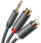 UGREEN Audio jack kábel 3, 5 mm férfi 2x Rca női 0, 25 m szürke adapter (4901996684440)