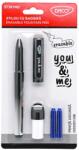 DACO Stilou cu radiera si penita ascunsa DACO You and Me, ST301 negru/alb