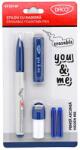 DACO Stilou cu radiera si penita ascunsa DACO You and Me, ST301 albastru/alb