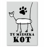 SteelPoster Fém poszter itt lakik macska Tábla 30 x 42 cm +ajándék (plakat dekoracyjny, metalowa tablica, szyld)