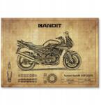 SteelPoster Fém poszter Suzuki Bandit GSF1200S Tábla 30 x 42 cm +ajándék (plakat dekoracyjny, metalowa tablica, szyld)
