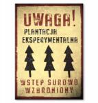 SteelPoster Fém poszter Kísérleti ültetvény Tábla 30 x 42 cm +ajándék (plakat dekoracyjny, metalowa tablica, szyld)
