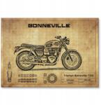 SteelPoster Fém poszter Triumph Bonneville T120 Tábla 30 x 42 cm +ajándék (plakat dekoracyjny, metalowa tablica, szyld)