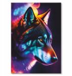 SteelPoster Fém poszter farkas neon Tábla 30 x 42 cm +ajándék (plakat dekoracyjny, metalowa tablica, szyld)
