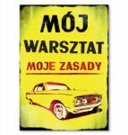 SteelPoster Fém poszter Retro műhelyem Tábla Tepsi 22 x 31 cm +ajándék (plakat dekoracyjny, metalowa tablica, szyld)