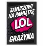 SteelPoster Fém poszter Janusz Grażyna Tábla 30 x 42 cm +ajándék (plakat dekoracyjny, metalowa tablica, szyld)
