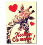 SteelPoster Fém poszter Szeretlek anya zsiráf Tábla 30 x 42 cm +ajándék (plakat dekoracyjny, metalowa tablica, szyld)