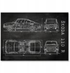 SteelPoster Fém poszter Skoda 110 R Autó-Motor Patent Slate 42 x 59, (plakat dekoracyjny, metalowa tablica, szyld)