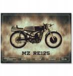 SteelPoster Fém poszter Mz RE125 klasszikus Tábla lemez 42 x 59, 4 cm +ajándék (plakat dekoracyjny, metalowa tablica, szyld)