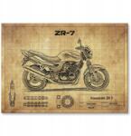 SteelPoster Fém poszter Kawasaki Zr 7 Tábla Tepsi 22 x 31 cm +ajándék (plakat dekoracyjny, metalowa tablica, szyld)