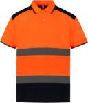 Yoko HI-VIS HVJ220 / Férfi fényvisszaverő galléros póló - HV narancssárga/sötétkék XXL (79J220zw405)