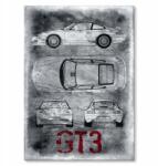 SteelPoster Fém poszter Porsche GT3 Tábla 30 x 42 cm +ajándék (plakat dekoracyjny, metalowa tablica, szyld)