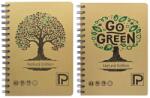 Paperland Caiet A5 cu spira, 96 file, hartie 70 g/mp, coperta kraft, Paperland Go Green (24800049)
