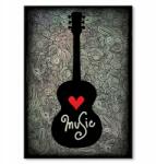 SteelPoster Fém poszter Zene és gitár Tábla Tepsi 22 x 31 cm +ajándék (plakat dekoracyjny, metalowa tablica, szyld)