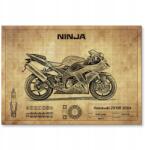 SteelPoster Fém poszter Kawasaki ZX10R 2004 Tábla 30 x 42 cm +ajándék (plakat dekoracyjny, metalowa tablica, szyld)