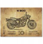 SteelPoster Fém poszter Kawasaki W800 Tábla Tepsi 22 x 31 cm +ajándék (plakat dekoracyjny, metalowa tablica, szyld)