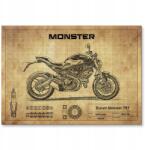 SteelPoster Fém poszter Ducati Monster 797 Tábla 30 x 42 cm +ajándék (plakat dekoracyjny, metalowa tablica, szyld)