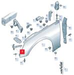 Original Vw Group Element metalic inchidera aripa stanga fata ORIGINAL VW GROUP 8W6821091 (8W6 821 091)