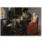 SteelPoster Fém poszter Glass of wine Vermeer Tábla Tepsi 22 x 31 cm +ajándék (plakat dekoracyjny, metalowa tablica, szyld)