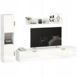 HomCom Rtv szekrény szett Homcom 83B-692V90WT fehér fényes 3 részes (83B-692V90WT)