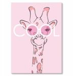 SteelPoster Fém poszter Cool giraffe Tábla Tepsi 22 x 31 cm +ajándék (plakat dekoracyjny, metalowa tablica, szyld)